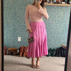Vintage Y2K Albert Makali Pink pleated midi skirt